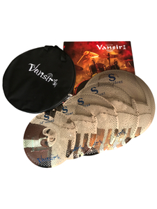 Vansir Polishing Silver Mute Cymbals set 14''HH+16''Crash+18''Crash+20''Ride+Cymbal bag