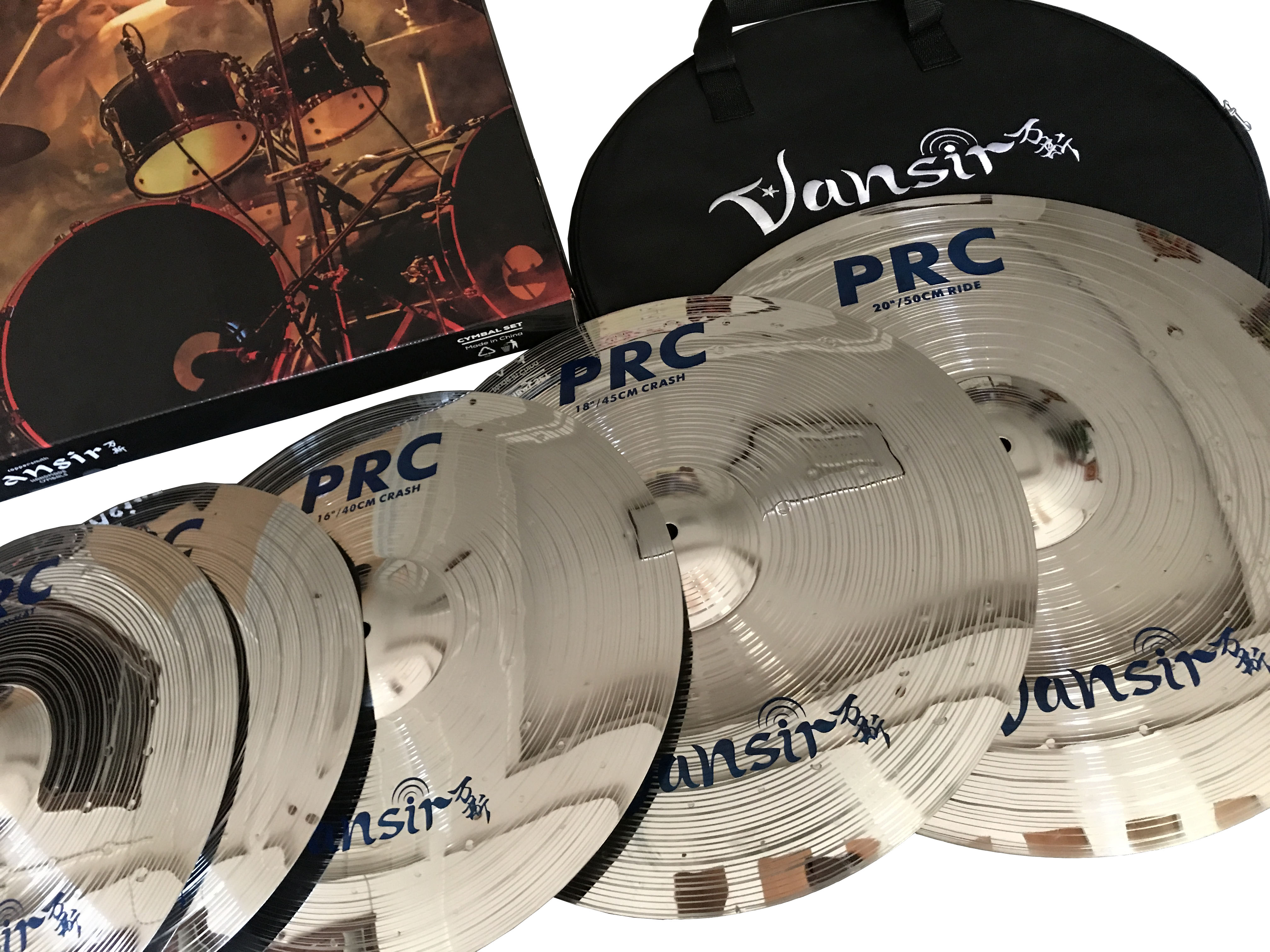 Practice Alloy Cymbal Set Silver Color 14''HH+16''Crash+18''Crash+20''Ride